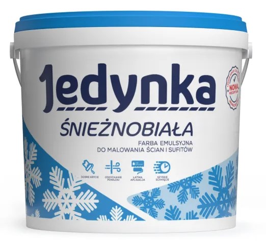 Farba Jedynka Śnieżnobiała 1 l matowa do ścian i sufitów